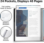 Dunwell Presentation Binder 24-Pocket, Displays 48 Pages, 8.5x11 Portfolio - Image 3