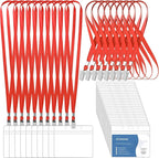 100 Pcs Lanyards for ID Badges and 100 Pcs Clear Name Tag Holders Reusable by Lecpeting