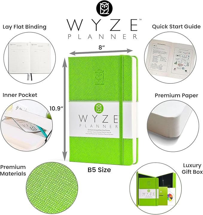 Wyze Planner Undated Daily Planner – 1-Year B5 Productivity Organizer - Image 2