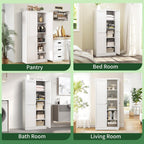 kitchen pantry cabinet,white metal pantry cabinet with 2 on a desk or shelf