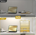 DALTACK 9-Tier Paper Letter Tray Desk Organizer - Image 6