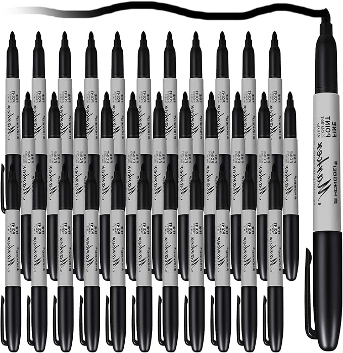Thenshop 60 Pack Black Permanent Markers Bulk by Thenshop