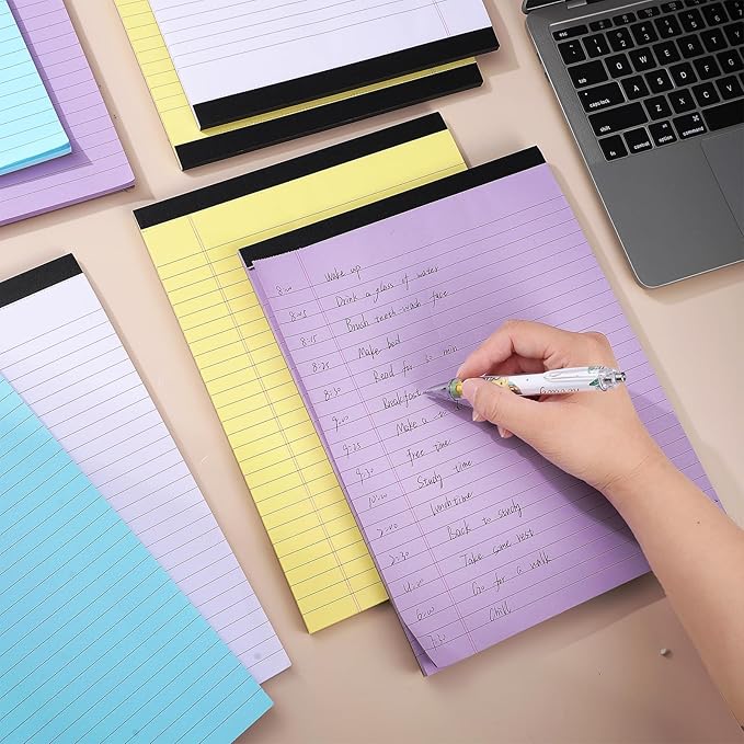 Thboxes 8 Packs Small Note Pads 5x8, Color Legal Pad 5x8 College Ruled Small - Image 7
