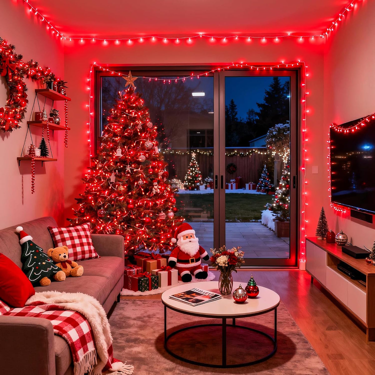 JMEXSUSS 163 FT 500 LED Red Halloween String Lights Indoor Outdoor