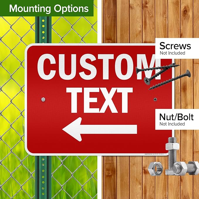 Custom Arrow, Custom Directional Sign, Left Arrow, 18x24 Inches, 3M EGP - Image 5