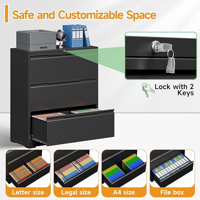 LONGLINK 3 Drawer Lateral File Cabinets - Image 6