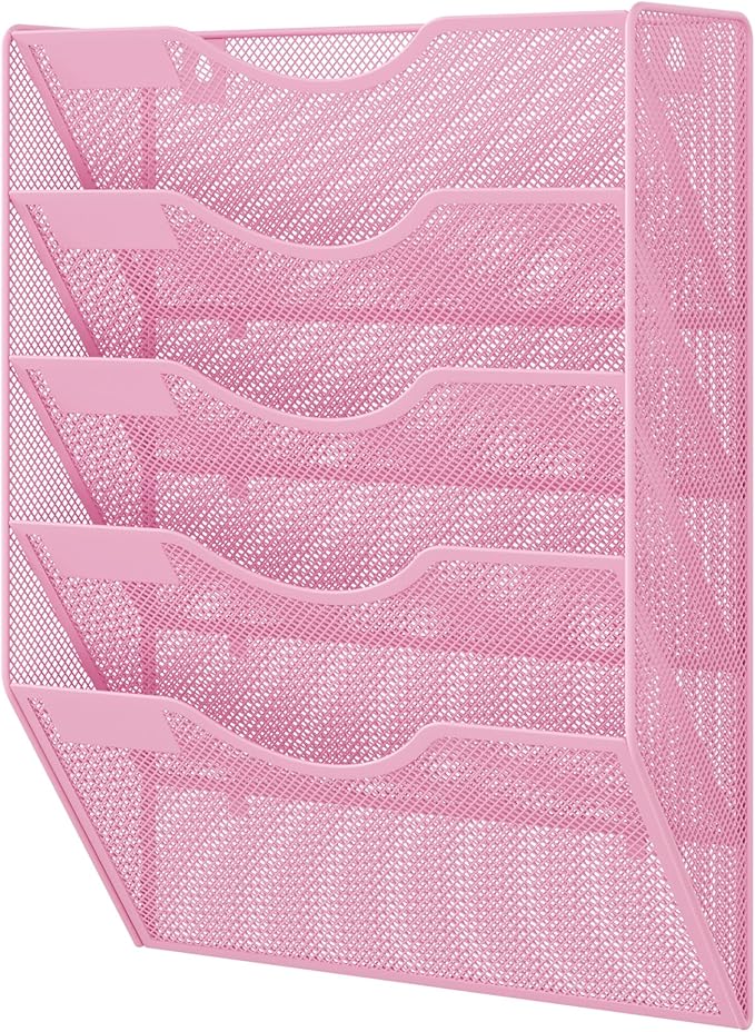 EasyPAG 5 Pocket Mesh Wall File Organizer, Hanging Paper Folder Holder - Image 2