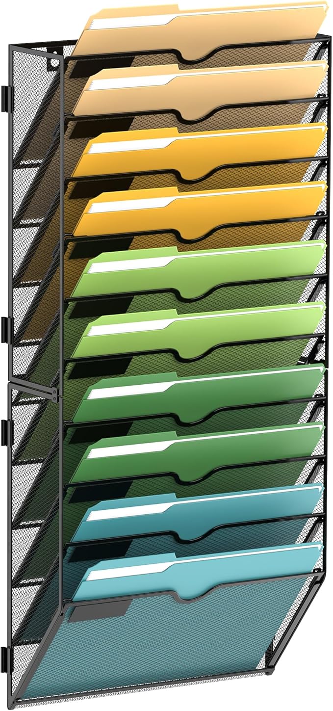 SUPEASY Wall File Organizer Mesh Office Mail Holder, Hanging Wall Organizer by SUPEASY