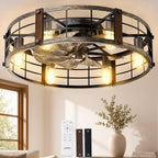 addlon 24" caged ceiling fans with lights and, main product view