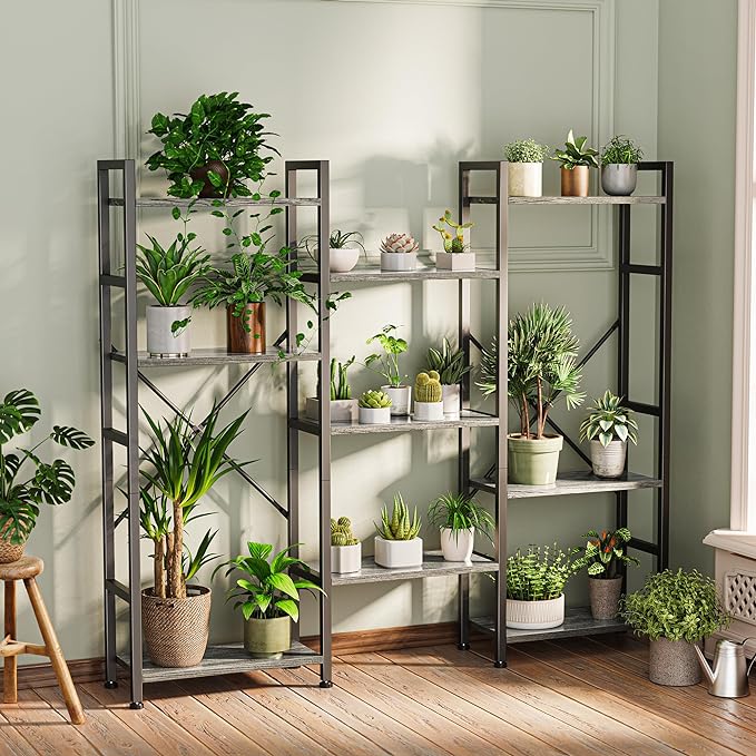 SUPERJARE Triple 4 Tier Bookshelf, Bookcase - Image 2
