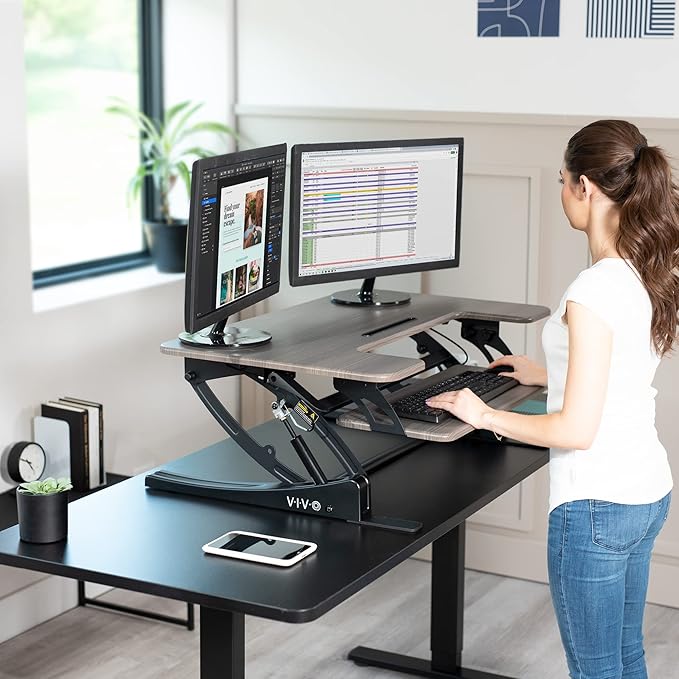 VIVO 36 inch Height Adjustable Stand Up Desk Converter, V Series, Quick Sit to - Image 6