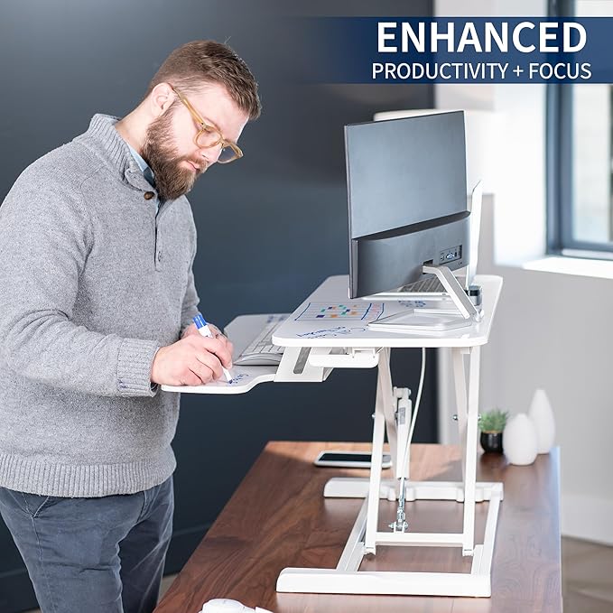 VIVO 36 inch Desk Converter, K Series, Height Adjustable Sit to Stand Riser - Image 5