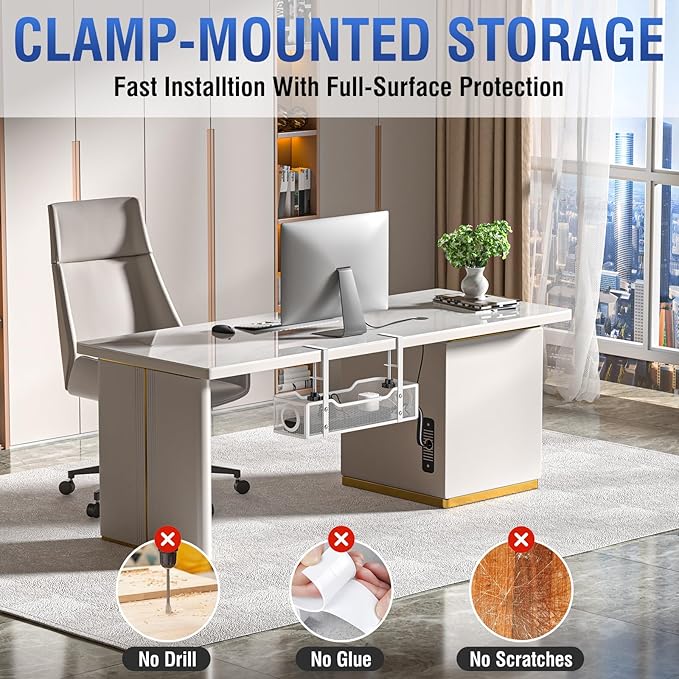 Under Desk Cable Management Tray, GZOKMOG Cord Management - Image 4