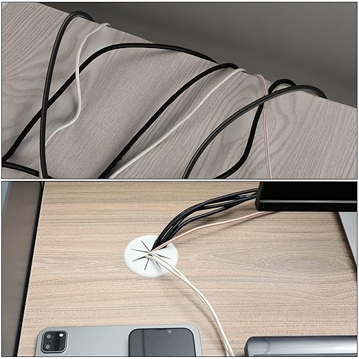 HYCC 10 Pack 2-3/8 Inch Flexible Desk Grommet, Organize Wires and Cables on - Image 6