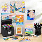 HOMESILMO 48 Color Alcohol Pen Set, Double Tip Art Adult Alcohol Pen, Mixed - Image 7