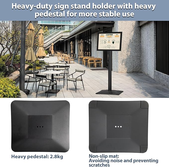 STANDNEE Heavy-duty 8.5x11 in Sign Stand Holder Floor Stand Sign, Poster - Image 6