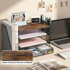 opnice desk organizers and accessories, 4-tier desktop file, side view