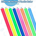 12 Inch Plastic Rulers, 32 Pack Assorted Colors Transparent Ruler Bulk - Image 4