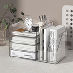 FANXIYQ 4-Tier Brown Acrylic Paper Tray Organizer - Image 7