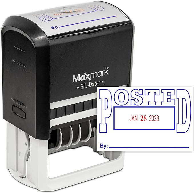MaxMark Large Self-Inking Rubber Date Office Stamp by Maxmark