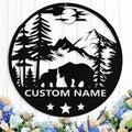 Custom Bear Metal Sign, Custom Bear Metal Wall Art Decor, Personalized Last by logo