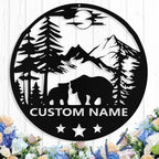 Custom Bear Metal Sign, Custom Bear Metal Wall Art Decor, Personalized Last by logo