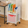 Rolling File Cabinet with Adjustable Dividers, Mobile Filing Cabinet with 2 by Tiaoheka
