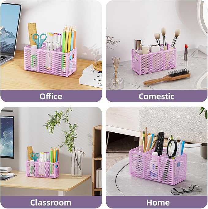 Marbrasse Mesh Pen Holder for Desk, Pencil Holder Desk Organizer 3 Adjustable - Image 6