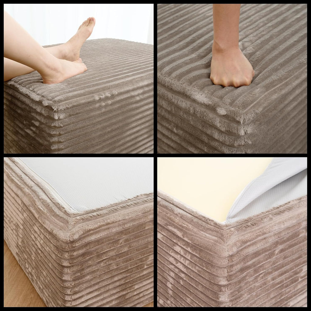 jingling 37.4" rectangle ottoman foot rest for couch, front angle view