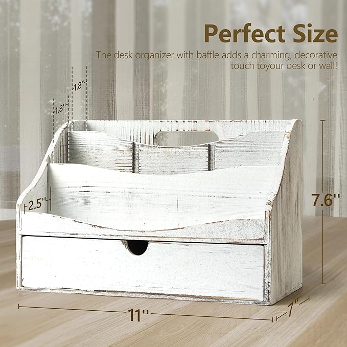 Pine Wood Mail Organizer for Desk - Image 2