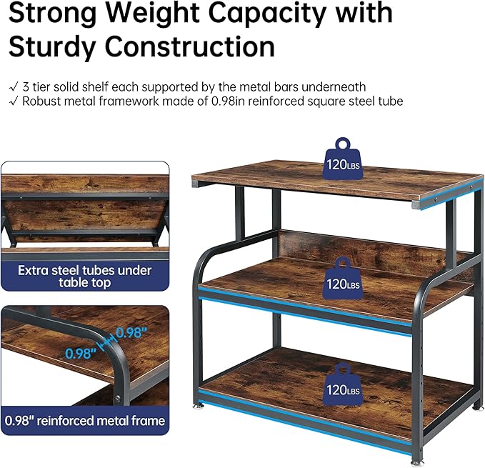 Fannova 32.3" Wide Extra Large Printer Stand, 3 Tier Printer Table - Image 3