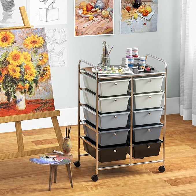 GLACER 10 Drawer Rolling Cart, Storage Cart - Image 8