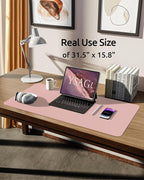 YSAGi Leather Desk Protector, Office Mat, Large Mouse Mat, Non-Slip PU Leather - Image 5