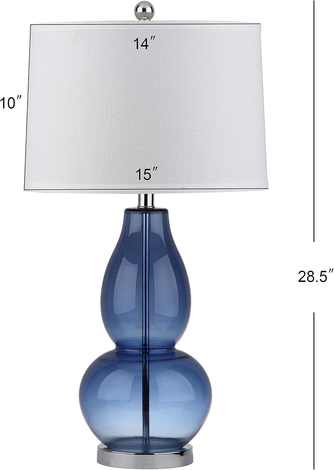 Safavieh Lighting Collection Mercurio Double Gourd Blue and White Table Lamp,...