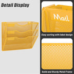 EASEPRES 3 Pocket Mesh Hanging Wall File Organizer, Wall Mounted Mail Paper - Image 5