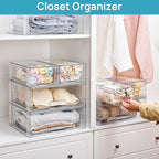 Vtopmart Clear Stackable Storage Drawers Set of 6, Easily Assemble Acrylic - Image 7
