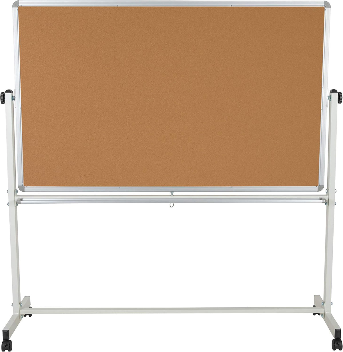 EMMA + OLIVER Reversible 64.25x64.75 Mobile Cork and Whiteboard