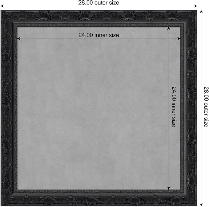 Amanti Art Black Framed Magnetic Board 28x28 Medium Vision Board - Image 2