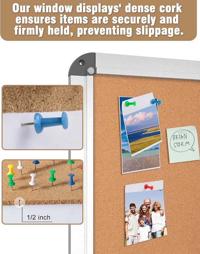 Mifuro 28"x26" Enclosed Bulletin Board, Lockable Weather-Resistant Aluminum - Image 6