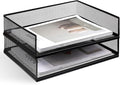 2 Pack Stackable Letter Tray, Wire Mesh Desk File Organizer Metal Desktop Paper by Unknown
