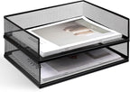 2 Pack Stackable Letter Tray, Wire Mesh Desk File Organizer Metal Desktop Paper by Unknown