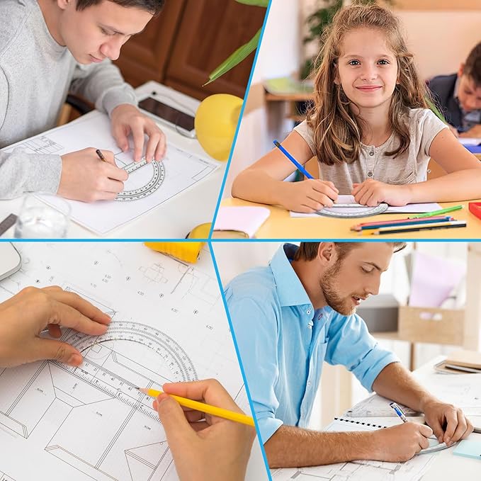 Hoiny 10 Pack Clear Protractor, 6 Inch Plastic Protractors, 180 Degrees - Image 7