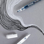 Grabie Black & White Extra Fine Tip Acrylic Paint Marker Set, 6 Pack, 0.7mm - Image 4