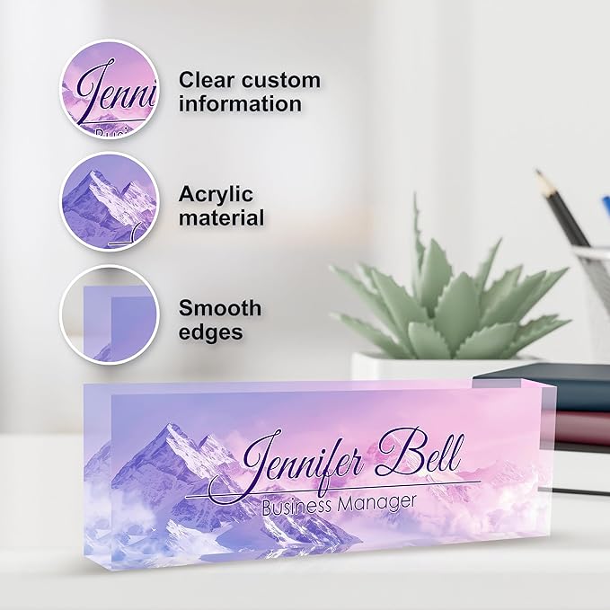 Personalized Name Plate for Desk, Custom Desk Name Plate, Acrylic Name Plate - Image 3