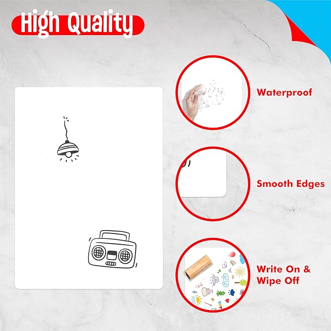 8 Packs Small Whiteboards, Double Sided Dry Erase Blank Board, Writable and - Image 7