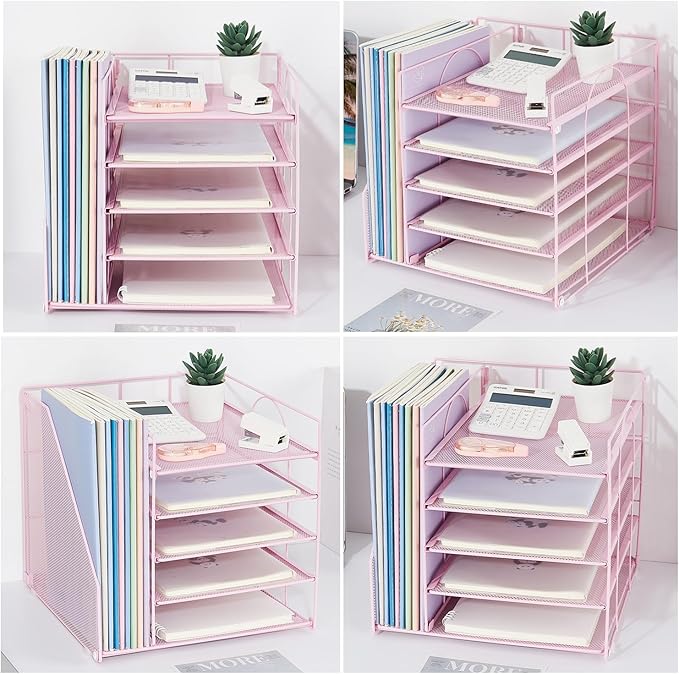 LEKETREE Desk Organizers and Accessories, 5-Tier Paper Letter Tray Organizer - Image 4