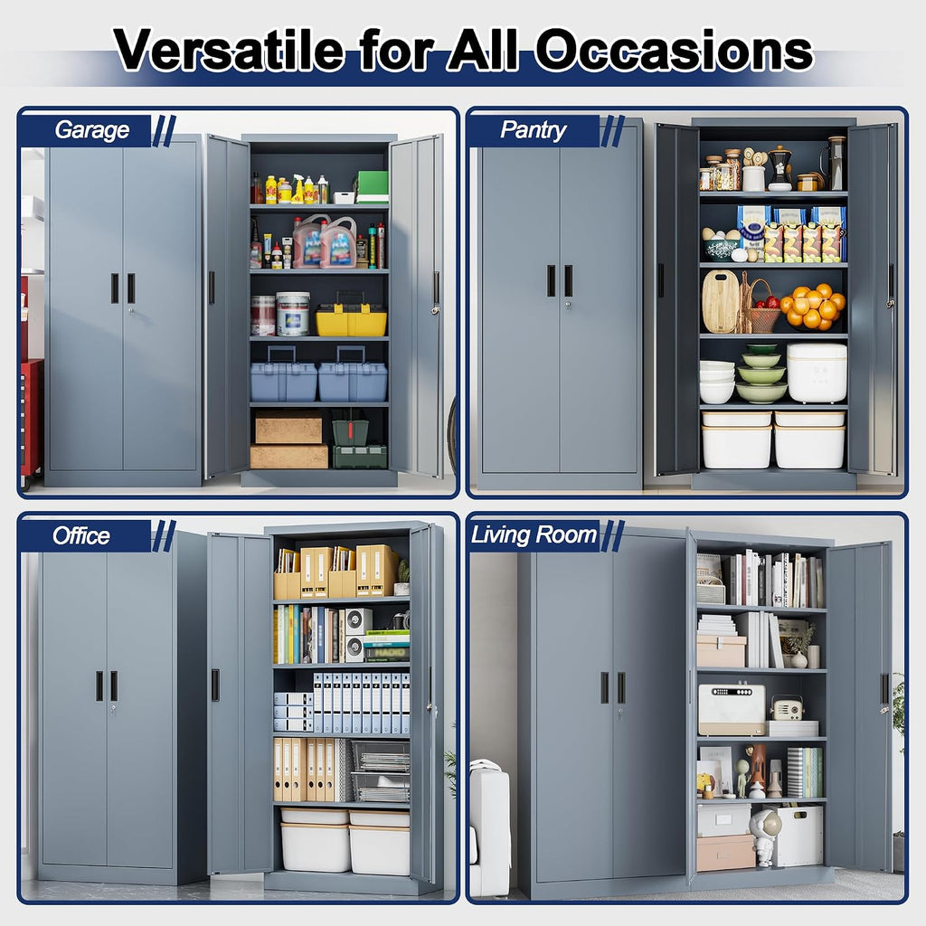 besfur metal garage storage cabinet with locking doors, package contents