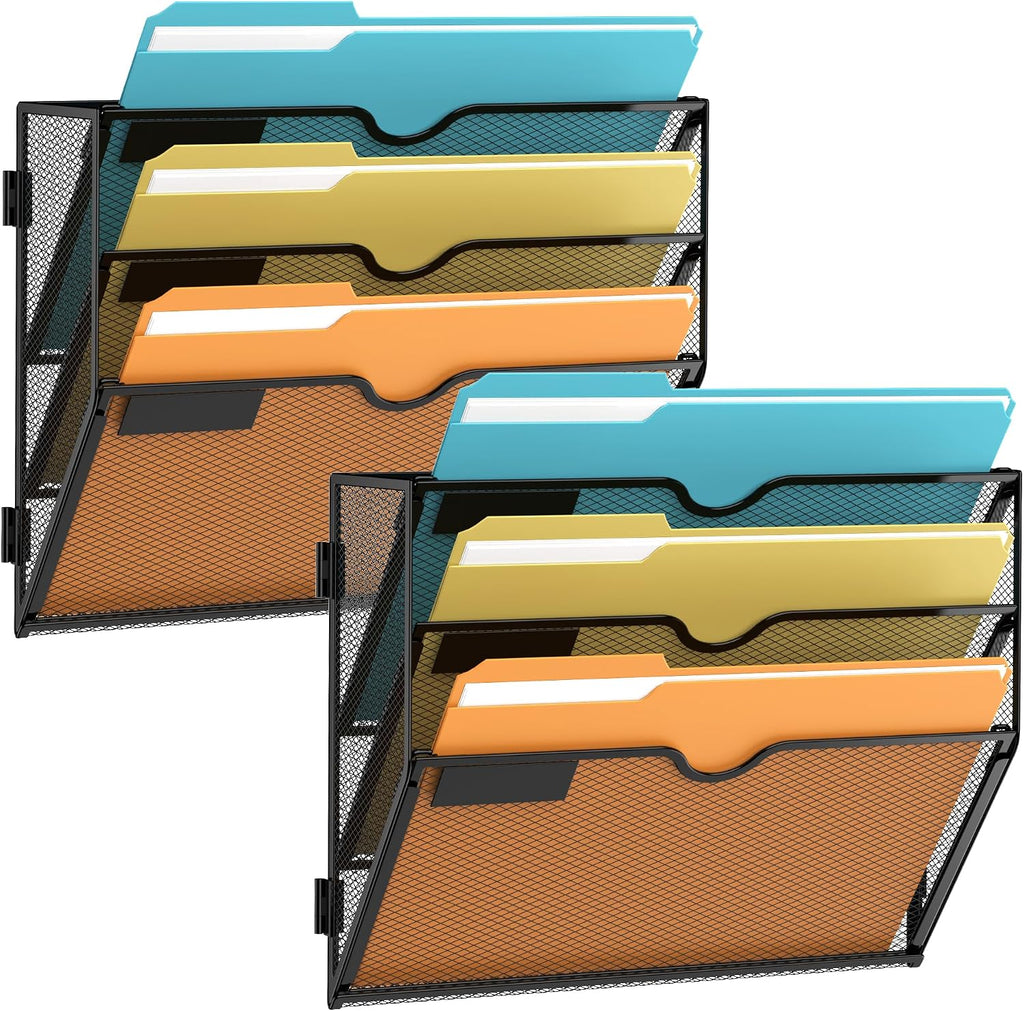 SUPEASY Wall File Organizer Mesh Office Mail Holder, Hanging Wall Organizer