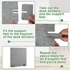 Kisston 6 Pack Acoustic Desk Divider Desk Partition 24 x 24" Stand Up - Image 4
