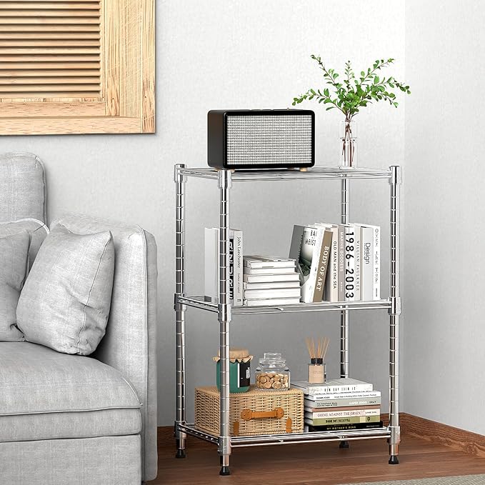 M MZG 450 lbs Wire Storage Shelving 3-Tier Utility Shelving Unit Steel - Image 2